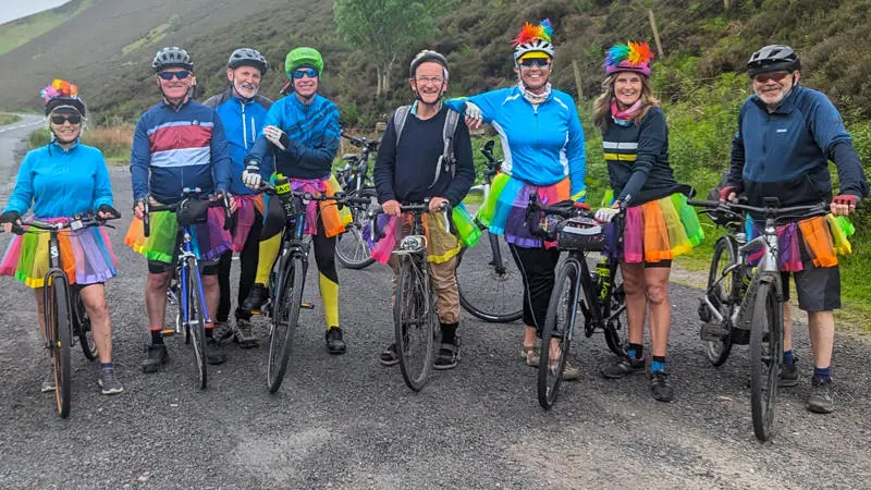 Charity bike riders on The Camel Trail